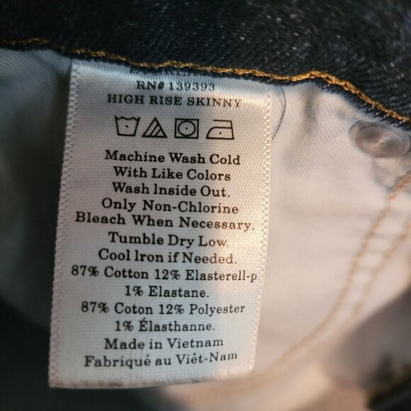 Everlane Jeans Size 29 High Rise Skinny Tummy Control Medium Dark Wash Stretch - Picture 6 of 11